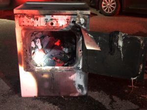 Clothes Dryer Damaged by Fire